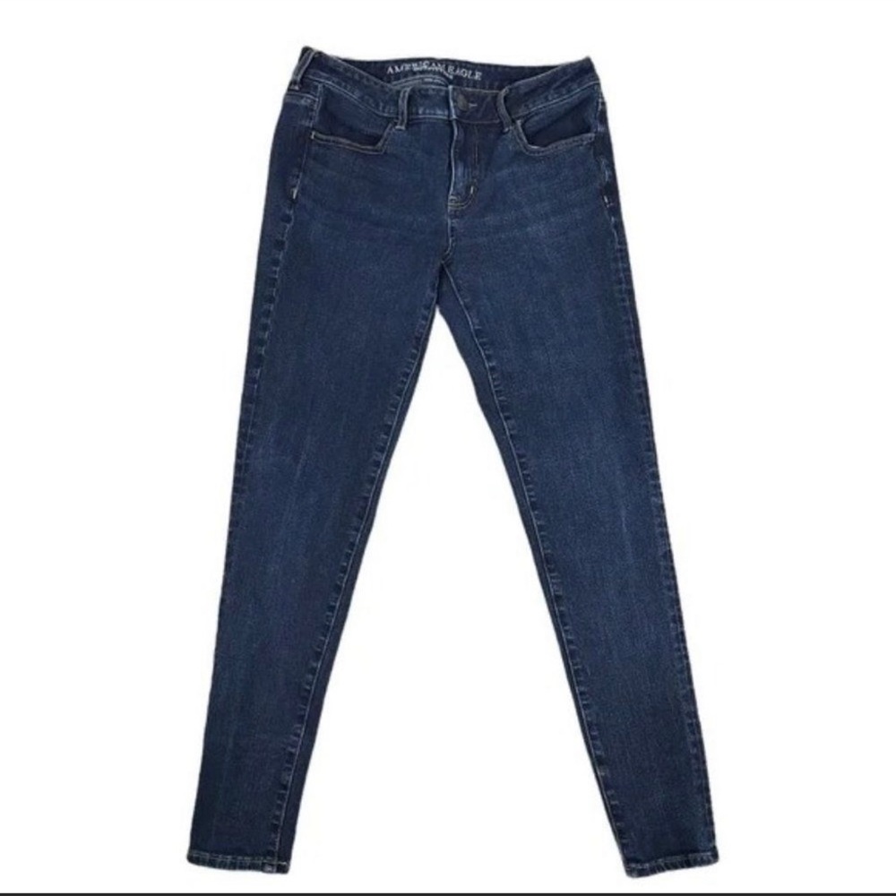 American Eagle Outfitters Blue Dark Wash Super Stretch Jeggings